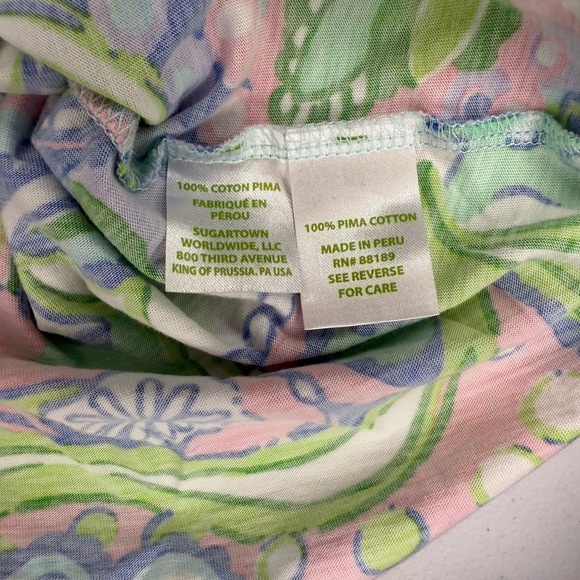 Lilly Pulitzer Women's Stretch Strapless Dress Large Style 82490 Pink Blue Green - Picture 8 of 9